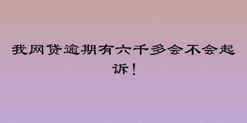 我网贷逾期有六千多会不会起诉！