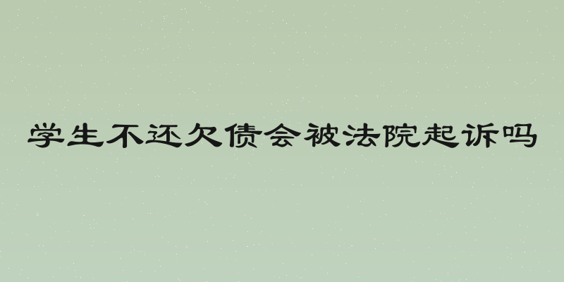 学生不还欠债会被法院起诉吗