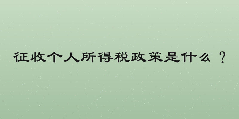 征收个人所得税政策是什么？