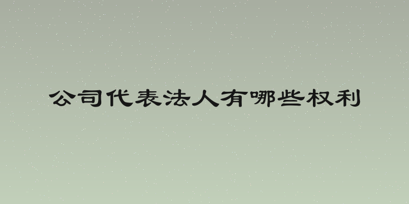 公司代表法人有哪些权利