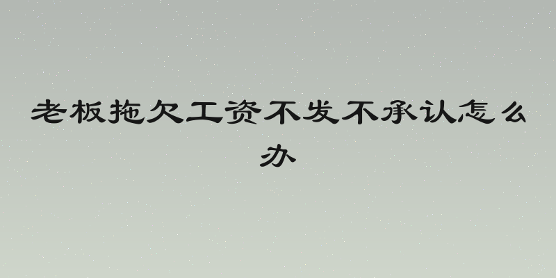 老板拖欠工资不发不承认怎么办