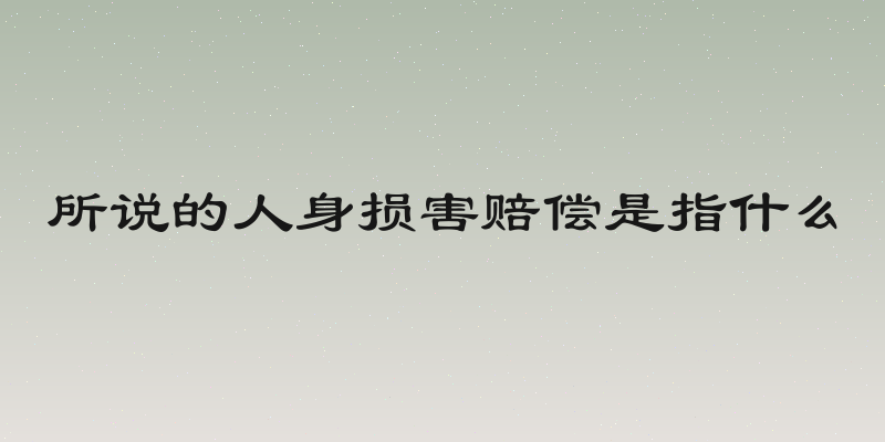 所说的人身损害赔偿是指什么