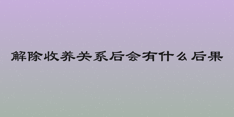 解除收养关系后会有什么后果
