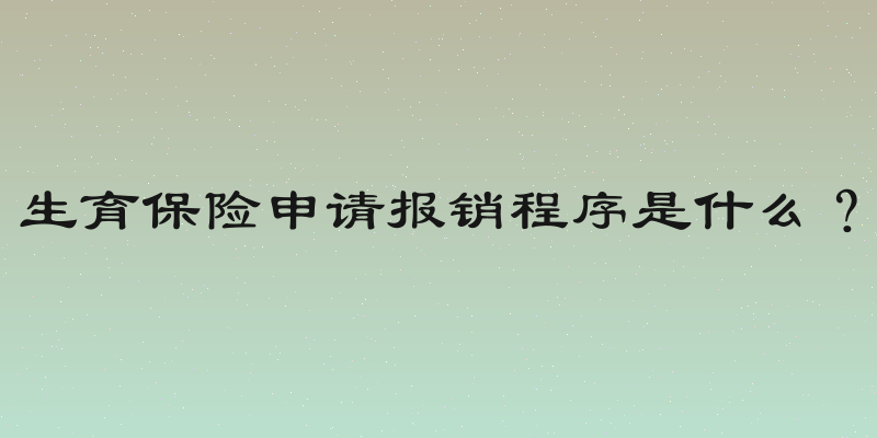 生育保险申请报销程序是什么？
