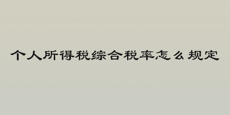 个人所得税综合税率怎么规定