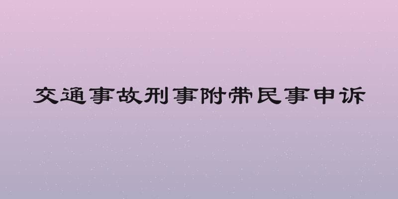 交通事故刑事附带民事申诉
