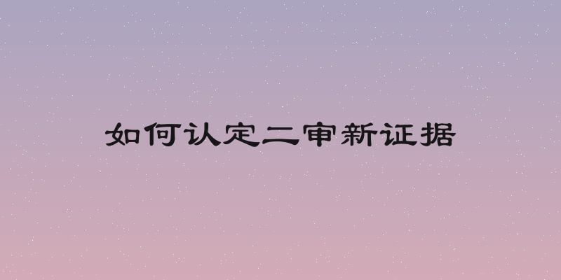 如何认定二审新证据