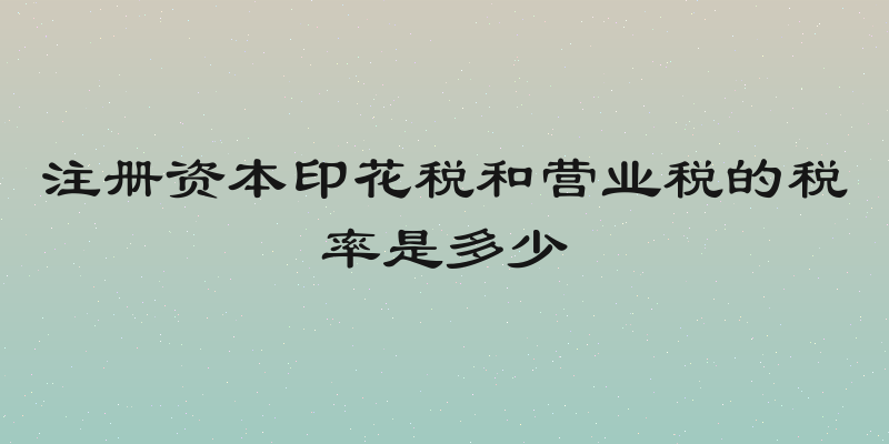 注册资本印花税和营业税的税率是多少