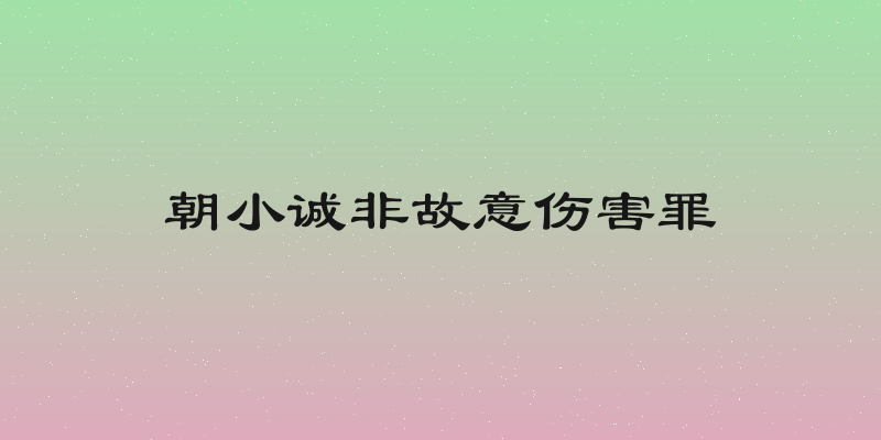 朝小诚非故意伤害罪