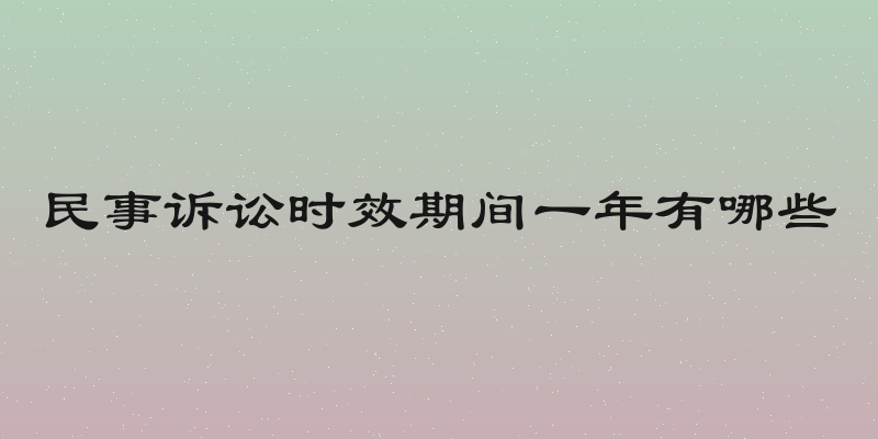 民事诉讼时效期间一年有哪些