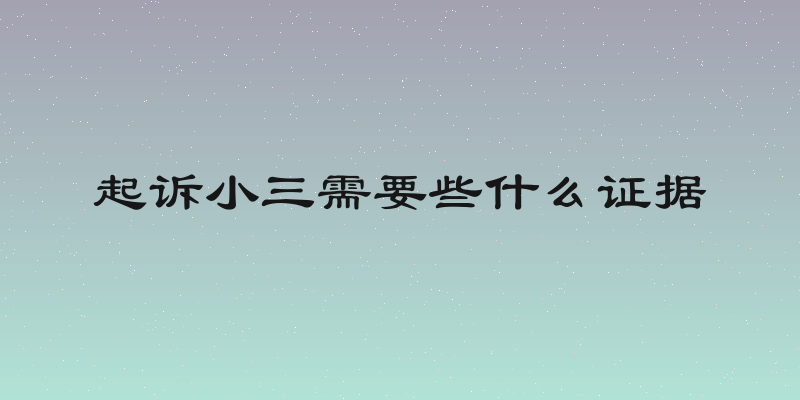 起诉小三需要些什么证据