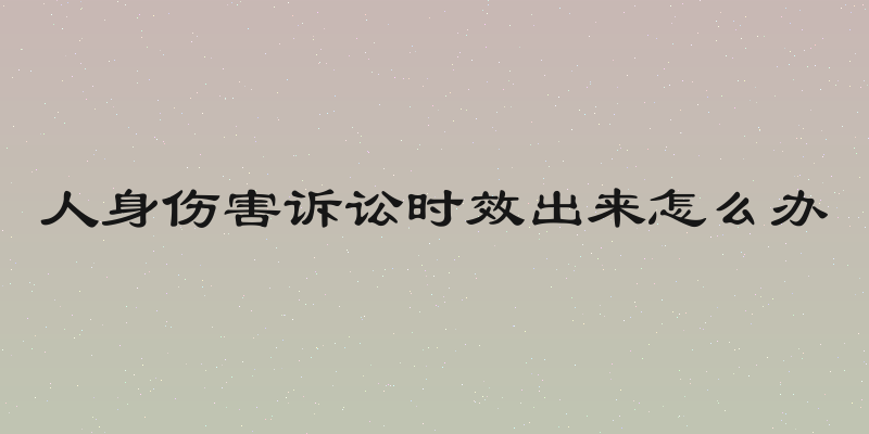 人身伤害诉讼时效出来怎么办