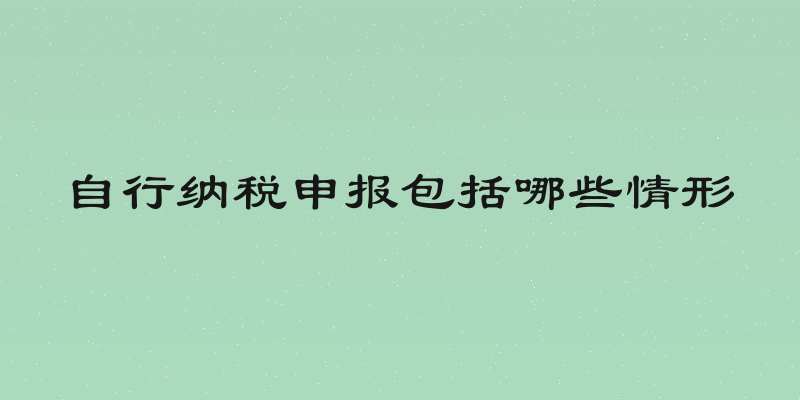 自行纳税申报包括哪些情形