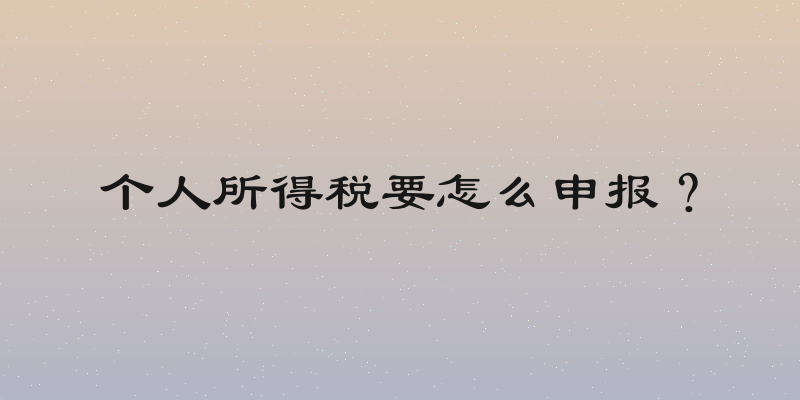 个人所得税要怎么申报？
