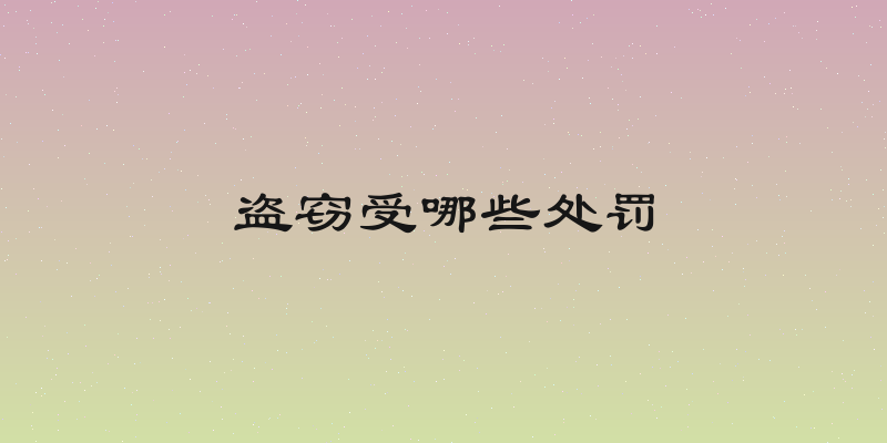 盗窃受哪些处罚