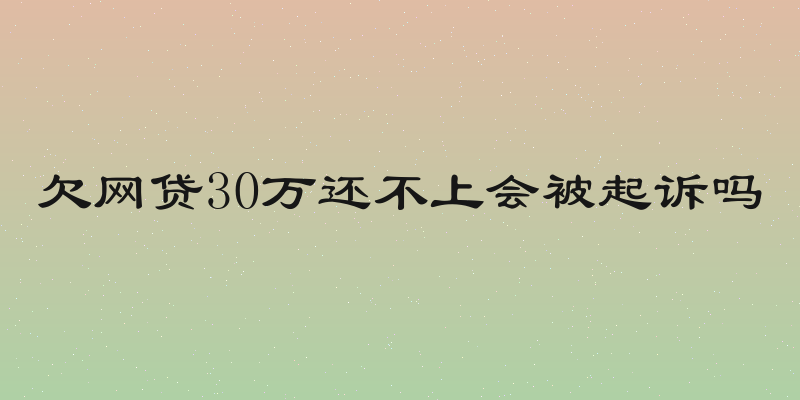 欠网贷30万还不上会被起诉吗