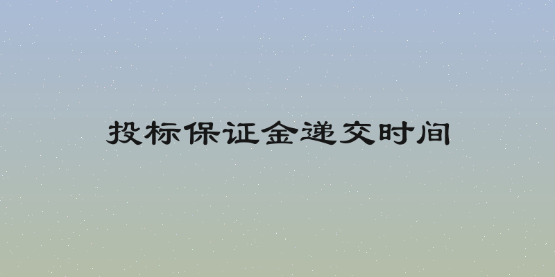 投标保证金递交时间