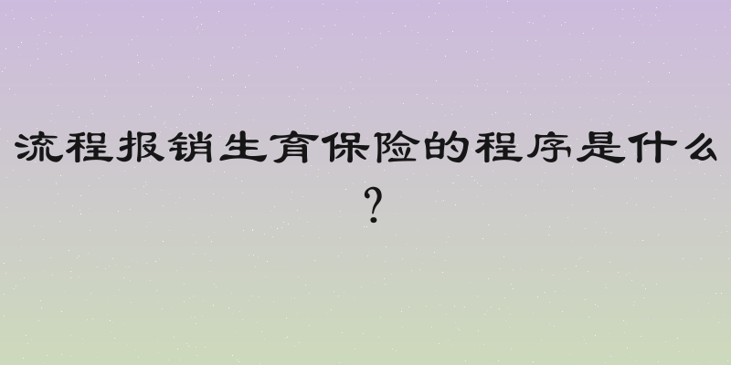 流程报销生育保险的程序是什么？