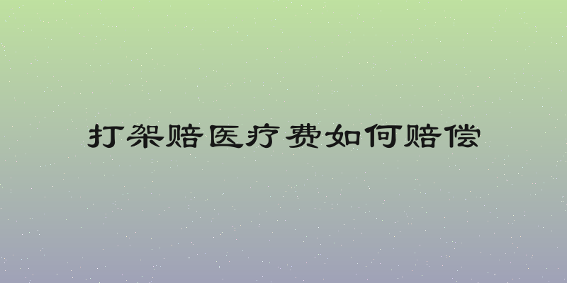 打架赔医疗费如何赔偿