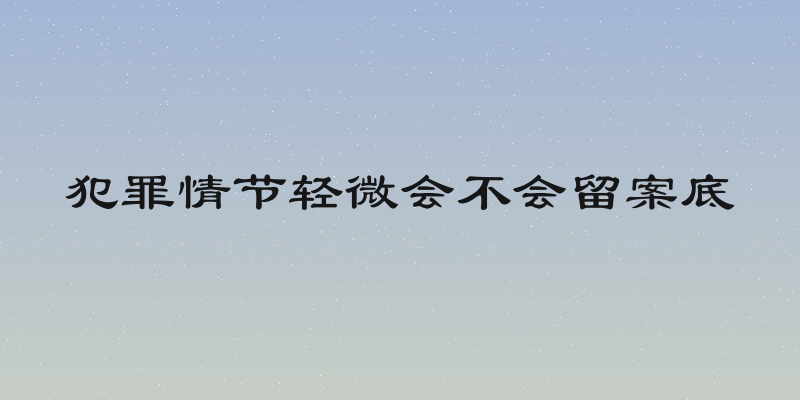 犯罪情节轻微会不会留案底