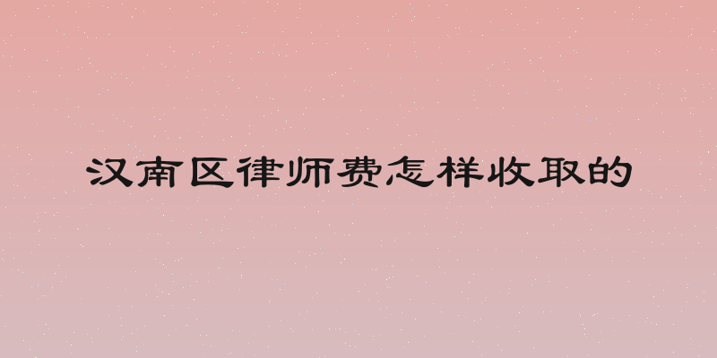汉南区律师费怎样收取的