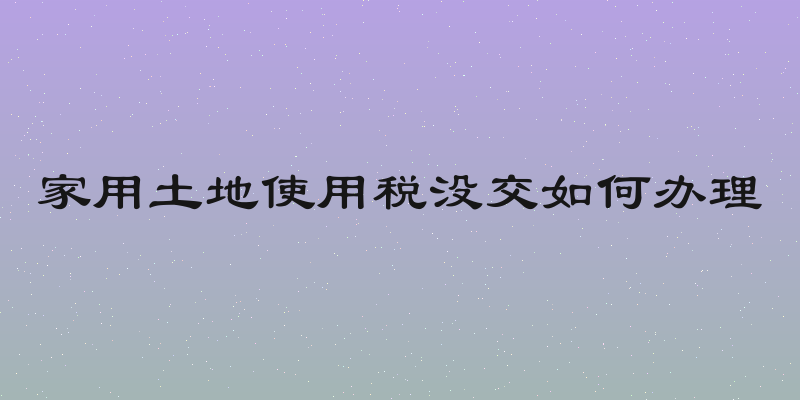 家用土地使用税没交如何办理