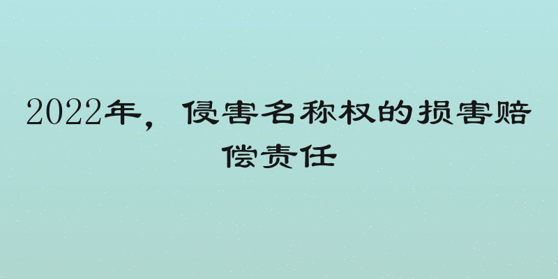 2022年，侵害名称权的损害赔偿责任