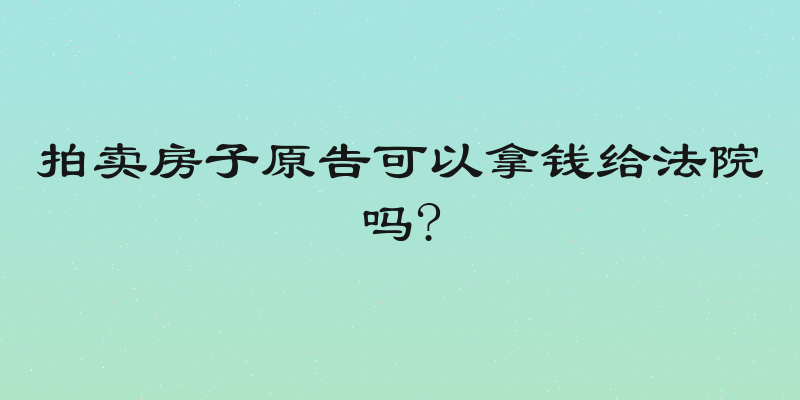 拍卖房子原告可以拿钱给法院吗?
