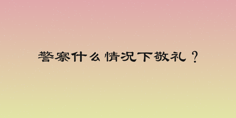 警察什么情况下敬礼？