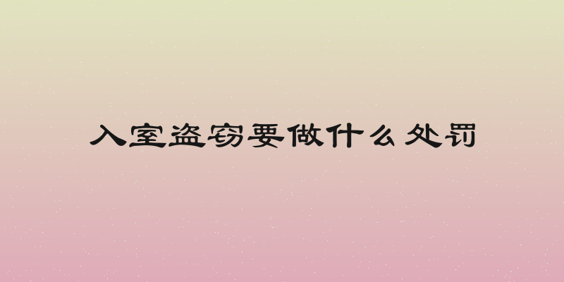 入室盗窃要做什么处罚