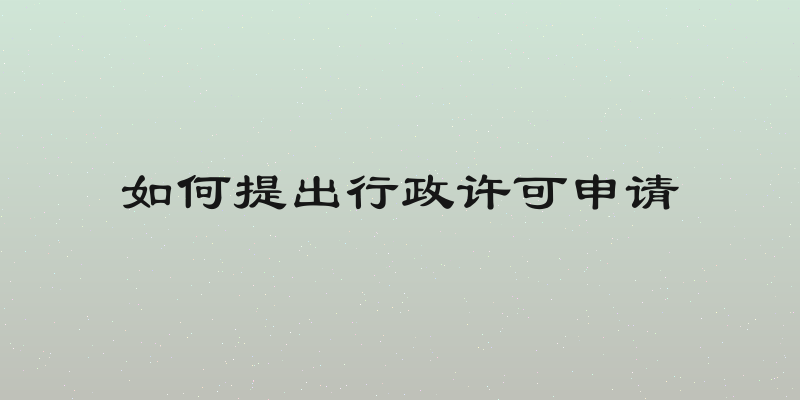 如何提出行政许可申请