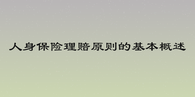 人身保险理赔原则的基本概述