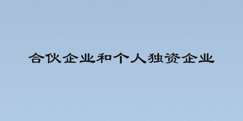 合伙企业和个人独资企业