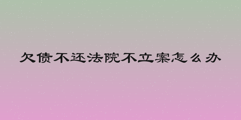 欠债不还法院不立案怎么办