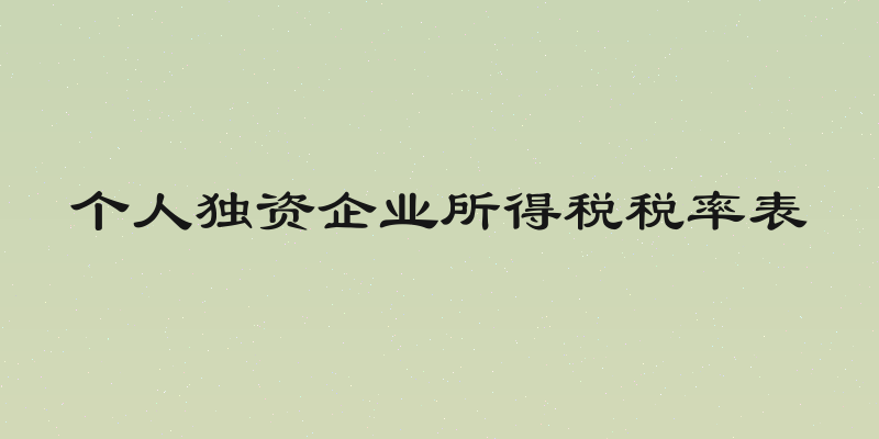 个人独资企业所得税税率表