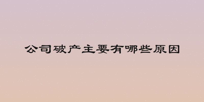 公司破产主要有哪些原因