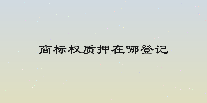 商标权质押在哪登记