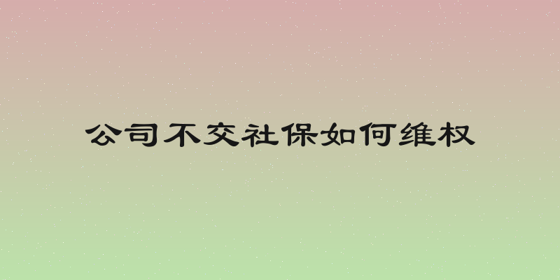 公司不交社保如何维权