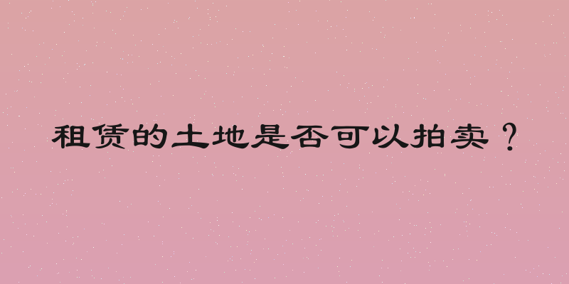 租赁的土地是否可以拍卖？