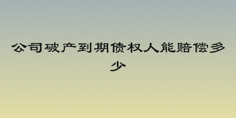 公司破产到期债权人能赔偿多少