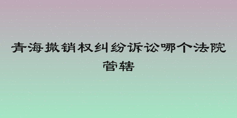 青海撤销权纠纷诉讼哪个法院管辖