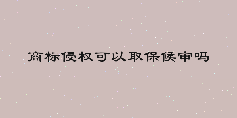 商标侵权可以取保候审吗