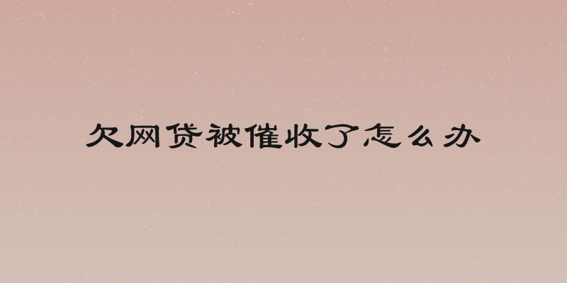 欠网贷被催收了怎么办