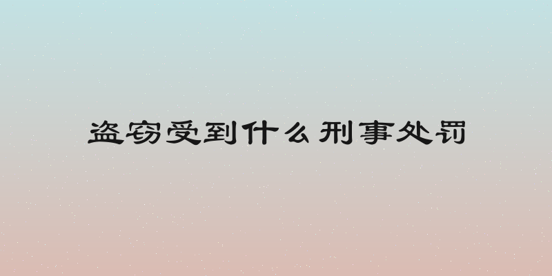 盗窃受到什么刑事处罚