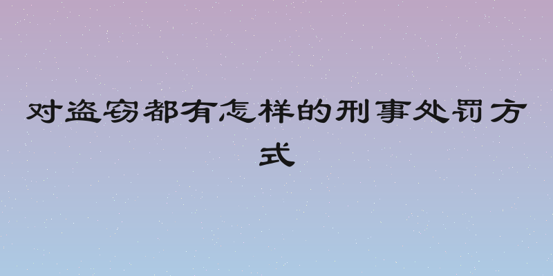 对盗窃都有怎样的刑事处罚方式