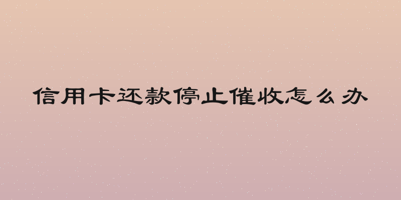 信用卡还款停止催收怎么办
