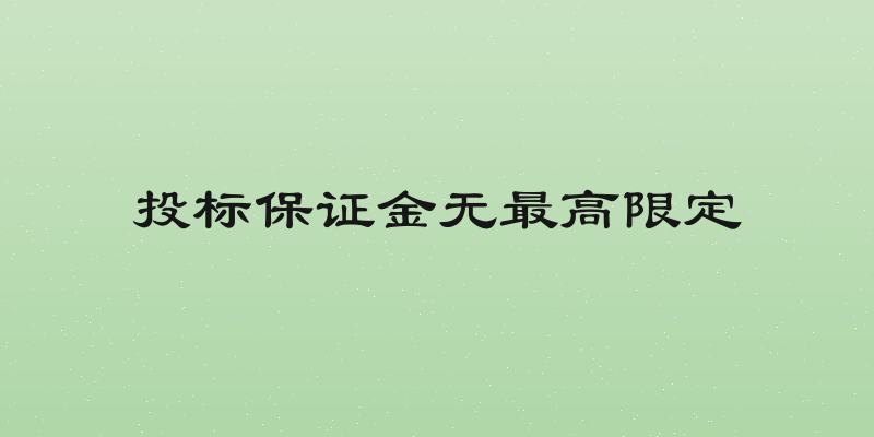 投标保证金无最高限定