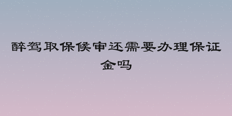 醉驾取保候审还需要办理保证金吗