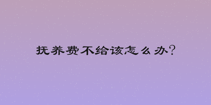 抚养费不给该怎么办?