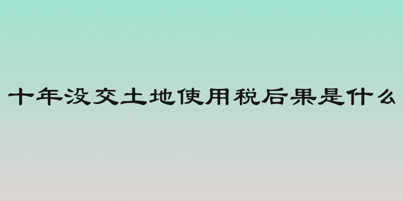 十年没交土地使用税后果是什么